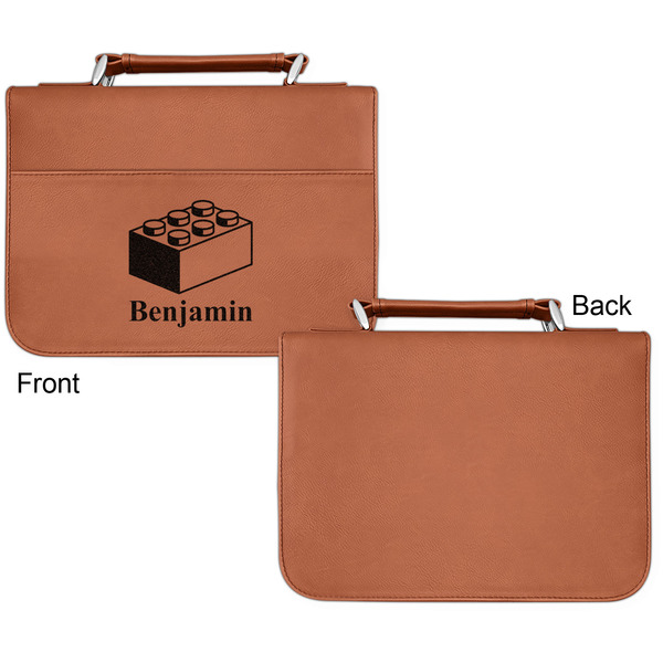 Building Blocks Cognac Leatherette Bible Covers - Small Single Sided Apvl