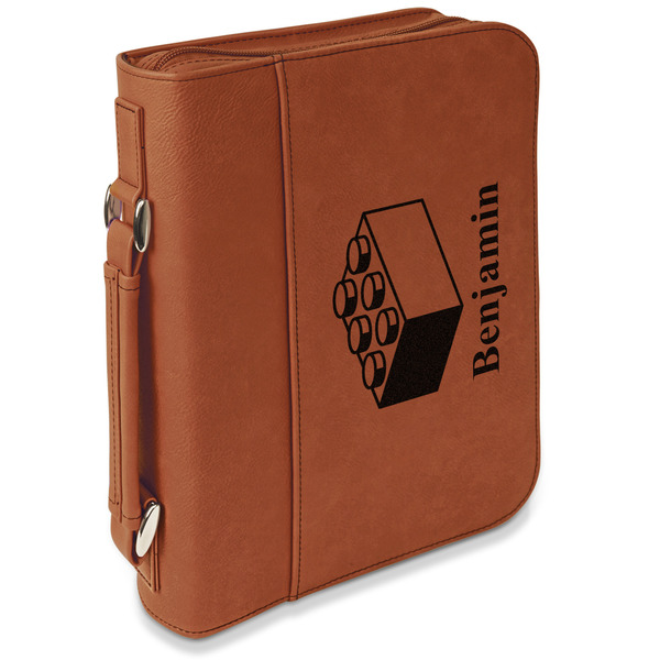 Custom Building Blocks Leatherette Bible Cover with Handle & Zipper - Large- Single Sided (Personalized)