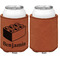 Building Blocks Cognac Leatherette Can Sleeve - Single Sided Front and Back