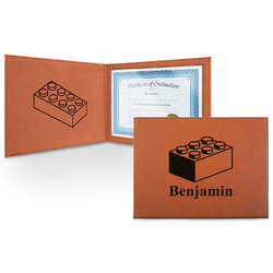 Building Blocks Leatherette Certificate Holder (Personalized)