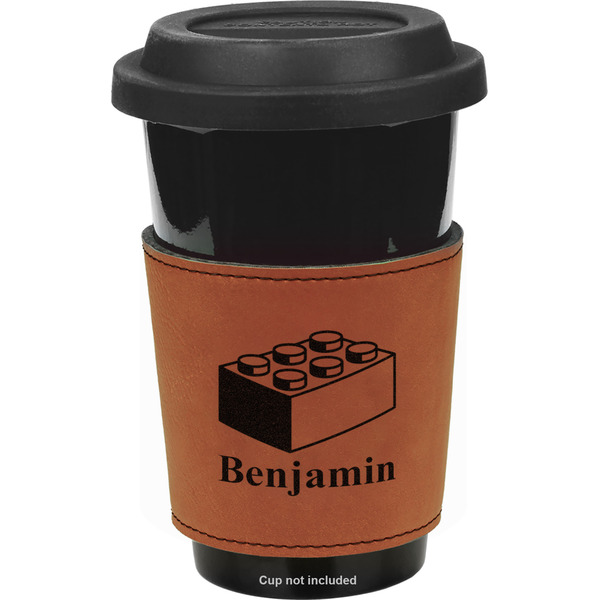 Custom Building Blocks Leatherette Cup Sleeve - Single Sided (Personalized)