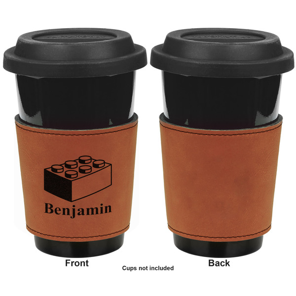 Building Blocks Cognac Leatherette Mug Sleeve - Single Sided Apvl