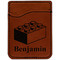 Building Blocks Cognac Leatherette Phone Wallet close up