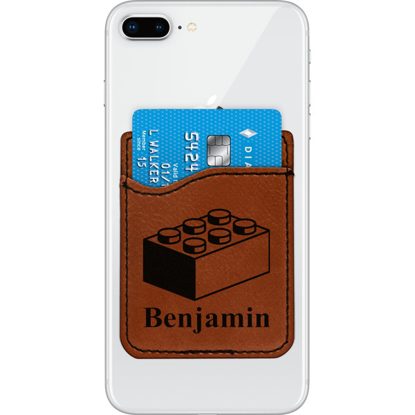 Custom Building Blocks Leatherette Phone Wallet (Personalized)