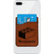 Building Blocks Cognac Leatherette Phone Wallet on iphone 8