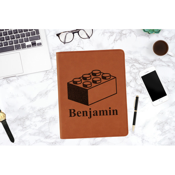 Building Blocks Cognac Leatherette Portfolios - Lifestyle Image