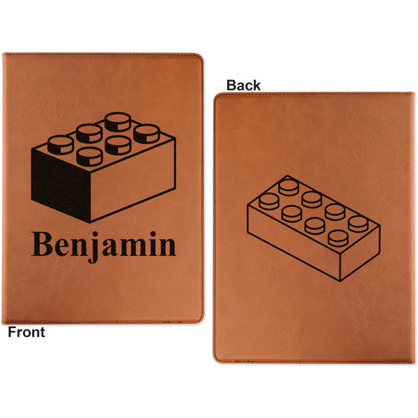 Building Blocks Cognac Leatherette Portfolios with Notepad - Large - Double Sided - Apvl