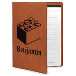 Building Blocks Leatherette Portfolio with Notepad - Large - Single Sided (Personalized)