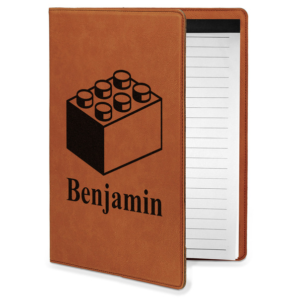 Custom Building Blocks Leatherette Portfolio with Notepad - Small - Single Sided (Personalized)
