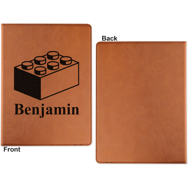 Building Blocks Cognac Leatherette Portfolios with Notepad - Small - Single Sided- Apvl