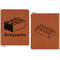 Building Blocks Cognac Leatherette Zipper Portfolios with Notepad - Double Sided - Apvl