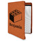 Building Blocks Cognac Leatherette Zipper Portfolios with Notepad - Main