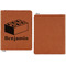 Building Blocks Cognac Leatherette Zipper Portfolios with Notepad - Single Sided - Apvl