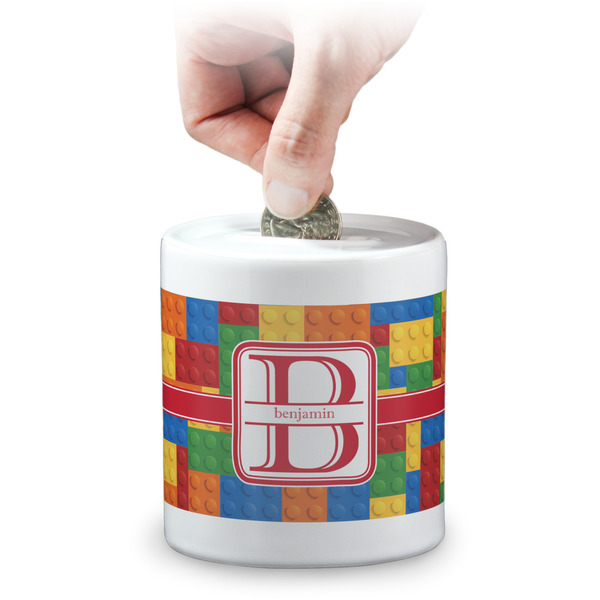 Custom Building Blocks Coin Bank (Personalized)