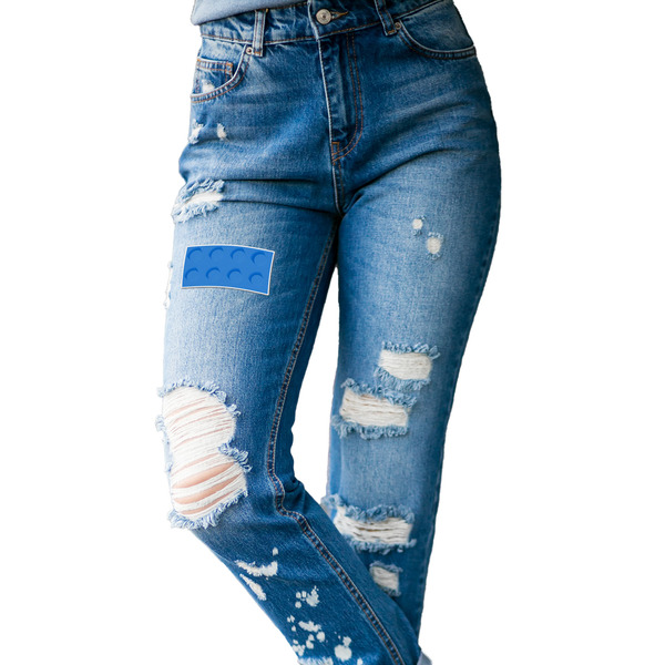 Building Blocks Custom Shape Iron On Patches - L - single APPROVAL