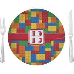 Building Blocks 10" Glass Lunch / Dinner Plates - Single or Set (Personalized)