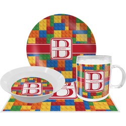 Building Blocks Dinner Set - Single 4 Pc Setting w/ Name and Initial