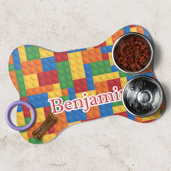 Building Blocks Dog Bone Shaped Mat Lifestyle