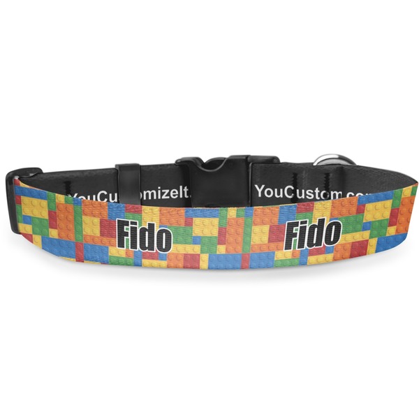 Custom Building Blocks Deluxe Dog Collar - Small (8.5" to 12.5") (Personalized)