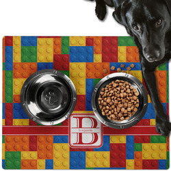 Building Blocks Dog Food Mat - Large w/ Name and Initial