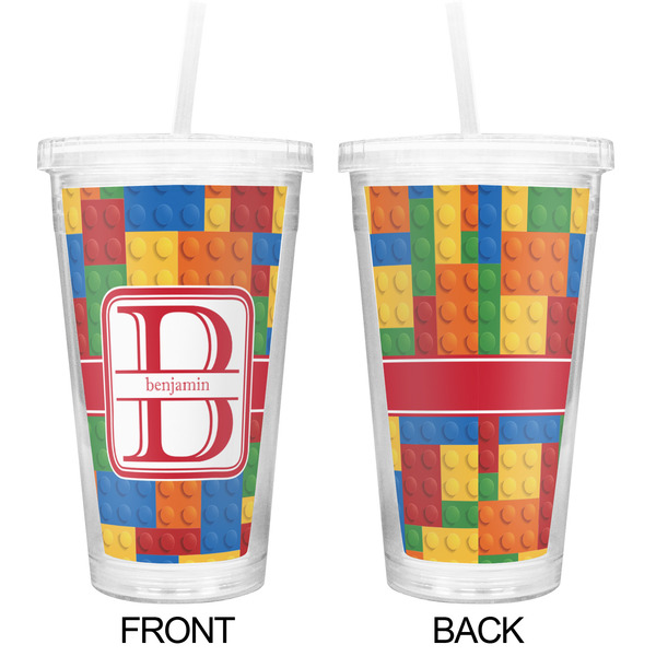 Building Blocks Double Wall Tumbler with Straw - Approval