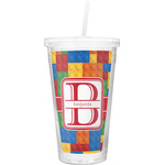 Building Blocks Double Wall Tumbler with Straw (Personalized)