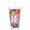 Building Blocks Double Wall Tumbler with Straw (Personalized)