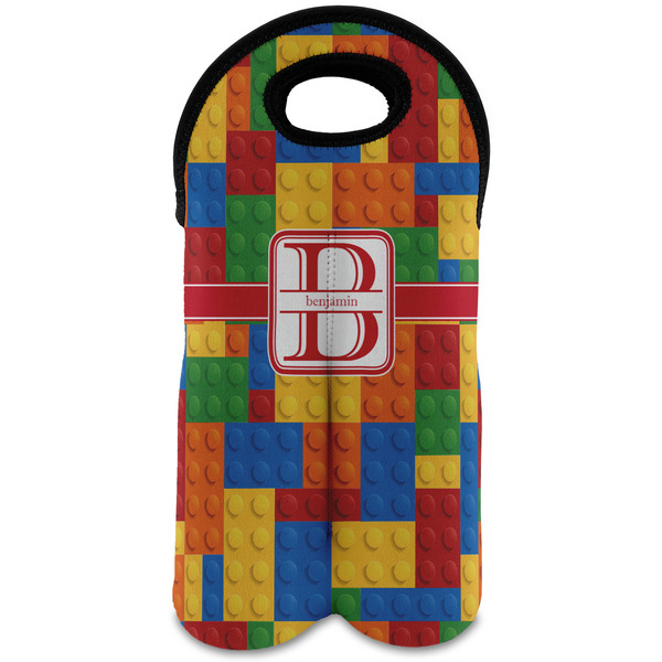 Custom Building Blocks Wine Tote Bag (2 Bottles) (Personalized)