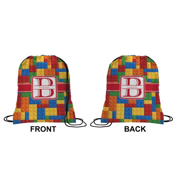 Building Blocks Drawstring Backpack Front & Back Small