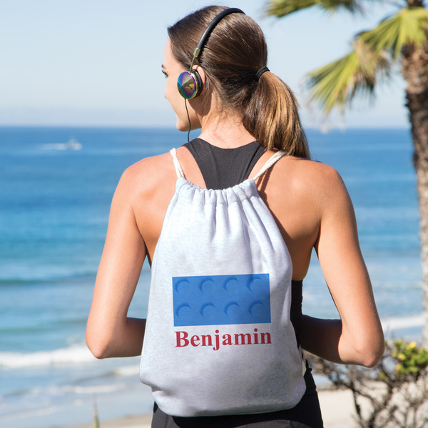 Building Blocks Drawstring Backpacks - Sweatshirt Fleece - Double Sided - LIFESTYLE