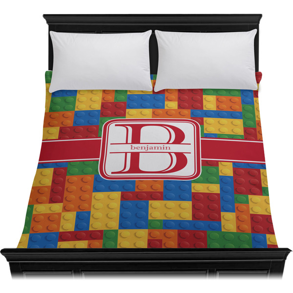 Building Blocks Duvet Cover - Queen - On Bed - No Prop