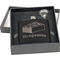 Building Blocks Engraved Black Flask Gift Set