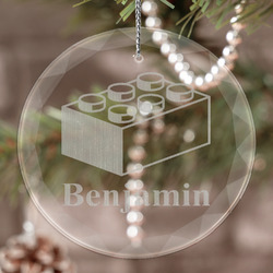 Building Blocks Engraved Glass Ornament (Personalized)