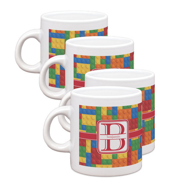 Custom Building Blocks Single Shot Espresso Cups - Set of 4 (Personalized)