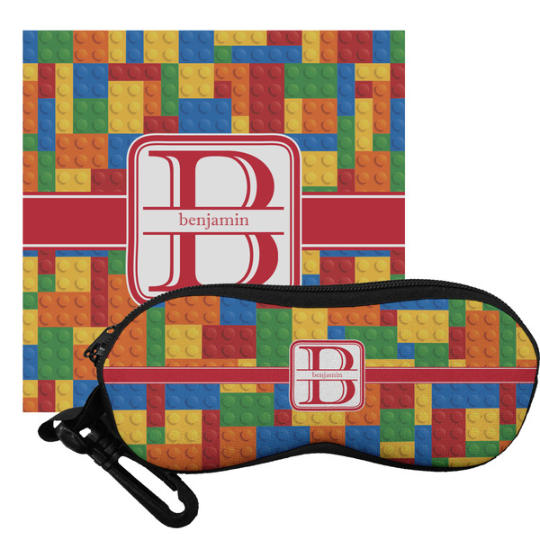 Custom Building Blocks Eyeglass Case & Cloth (Personalized)