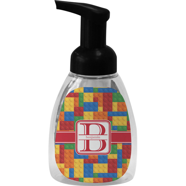 Custom Building Blocks Foam Soap Bottle - Black (Personalized)