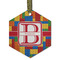Building Blocks Frosted Glass Ornament - Hexagon