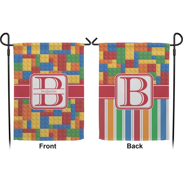 Building Blocks Garden Flag - Double Sided Front and Back