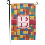 Building Blocks Small Garden Flag - Double Sided w/ Name and Initial