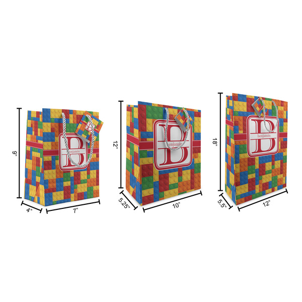 Building Blocks Gift Bags - All Sizes - Dimensions