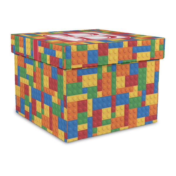 Custom Building Blocks Gift Box with Lid - Canvas Wrapped - Large (Personalized)