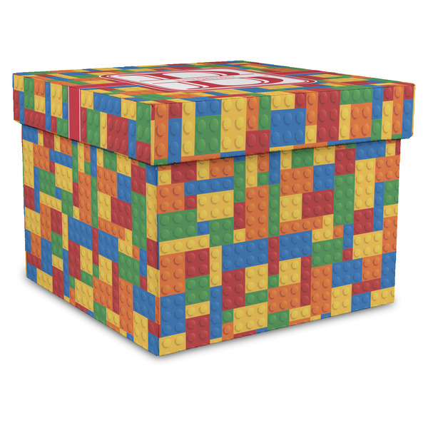 Custom Building Blocks Gift Box with Lid - Canvas Wrapped - X-Large (Personalized)