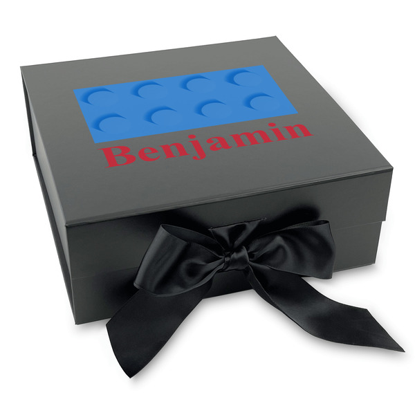 Custom Building Blocks Gift Box with Magnetic Lid - Black (Personalized)