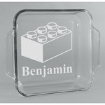 Building Blocks Glass Cake Dish - 8in x 8in (Personalized)