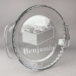 Building Blocks Glass Pie Dish - 9.5in Round (Personalized)