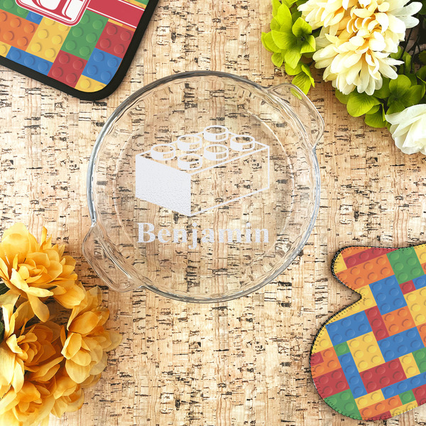 Building Blocks Glass Pie Dish - LIFESTYLE
