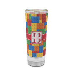 Building Blocks 2 oz Shot Glass - Glass with Gold Rim (Personalized)