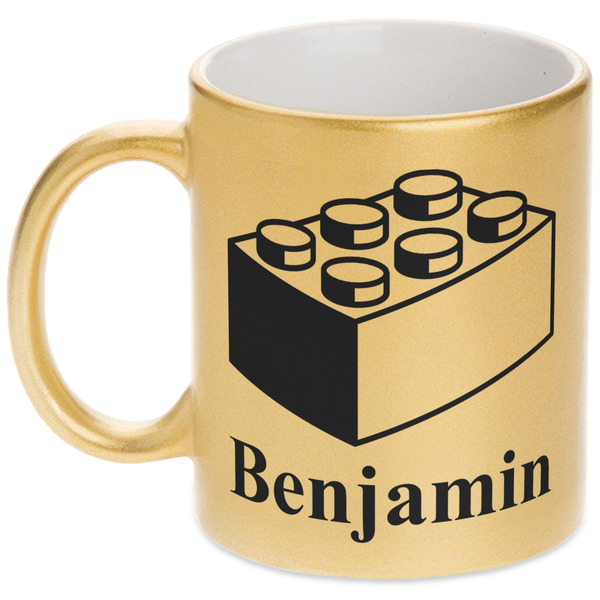 Custom Building Blocks Metallic Gold Mug (Personalized)