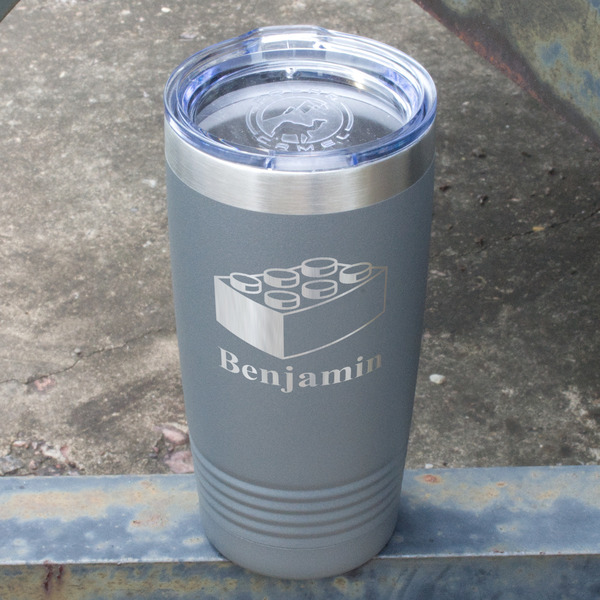 Building Blocks Gray Polar Camel Tumbler - 20oz - Angled