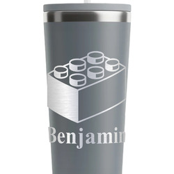 Building Blocks RTIC Everyday Tumbler with Straw - 28oz - Grey - Single-Sided (Personalized)